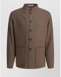 Tagliatore - Stand Collar Long Sleeves Front Pockets Coat - Lyst