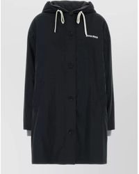Miu Miu - Single-Breasted Parka Coat - Lyst