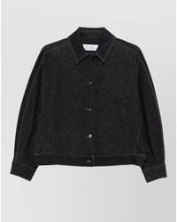 Max Mara - Denim-Effect Cropped Oversized Jacket - Lyst