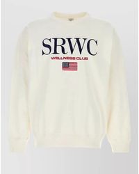 Sporty & Rich - Cotton Sweatshirt Crew Neck Long Sleeves Print - Lyst