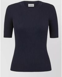 P.A.R.O.S.H. - Short Sleeve Crew Neck Ribbed Top - Lyst