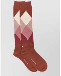 Ballantyne - Diamond Pattern Knee-Length Socks - Lyst