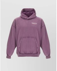 Balenciaga - Hooded Kangaroo Pocket Sweatshirt - Lyst