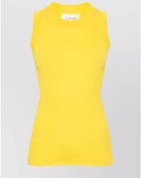 Sportmax - Ribbed Cotton Scoop Neck Sleeveless Tank Top - Lyst
