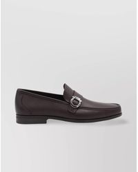 Ferragamo - Loafers Metal Buckle Detail Round Toe - Lyst