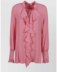 The Seafarer - Milly Shirt Long Sleeves Ruffled Tie Neck - Lyst