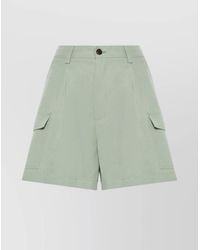 Woolrich - Viscose Linen Knee-Length Shorts - Lyst