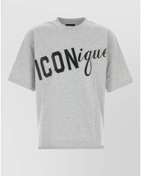 DSquared² - Melange Grey Cotton Oversize T-shirt - Lyst