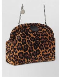 Stella McCartney - Falabella Soft Velvet Leopard-Print Clutch Bag - Lyst