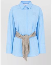 GIUSEPPE DI MORABITO - Collared Shirt Long Sleeves Cuffed Belt - Lyst