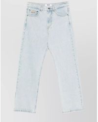 MSGM - Embroidered Logo Straight-Leg Jeans - Lyst