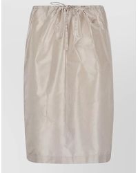 Prada - Taffeta Skirt Elastic Waistband Satin Detail - Lyst