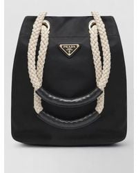 Prada - Bucket Bag Braided Handles Tone Hardware - Lyst