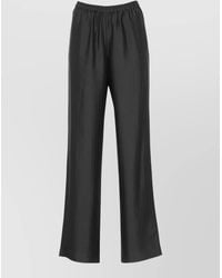 Loulou de Saison - Wide Leg Striped Pleated Viscose Trousers - Lyst