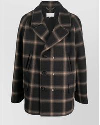 Maison Margiela - Checked Wool Double-Breasted Coat - Lyst