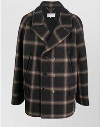 Maison Margiela - Checked Wool Double-Breasted Coat - Lyst