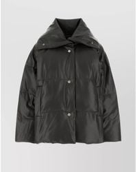Nanushka - Charcoal Synthetic Leather Down Jacket - Lyst