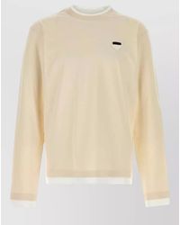 Prada - Cotton Long Sleeve Crew Neck T Shirt - Lyst