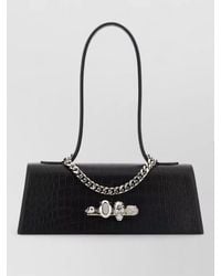 McQueen - Leather Jewelled Shoulder Bag Chain Detail - Lyst
