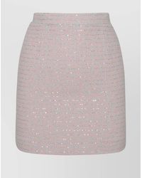 Alessandra Rich - High-Waisted Skirt With Sequined Embellishments And Textured Finish - Lyst