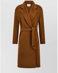 Max Mara - 'Sophie' Belted Knee Length Coat With Back Vent - Lyst