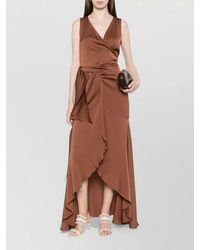 Silk95five - Shangri Long Dress Asymmetric Draped Wrap - Lyst