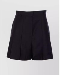 McQueen - Pleated Design Shorts With Belt Loops And Back Pockets - Lyst