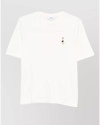 Maison Kitsuné - Organic Cotton Embroidered Short-Sleeve T-Shirt - Lyst