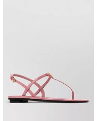 Prada - Leather Thong Sandals Flat Sole Design - Lyst