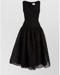 Erdem - Organza V-Neck Sleeveless Midi Dress - Lyst