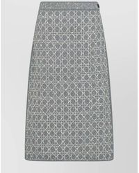 Dior - High Waist Geometric Pattern Skirt With Side Button Detail - Lyst