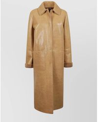 Fendi - Leather Long Coat - Lyst
