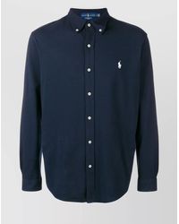 Ralph Lauren - Logo Button-Down Collar Shirt With Long Sleeves - Lyst