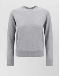 Maison Kitsuné - Ribbed Wool Crew-Neck Jumper - Lyst