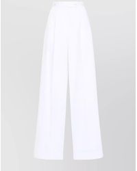 Givenchy - Cotton Pleated Wide-Leg Trousers - Lyst