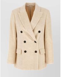 Brunello Cucinelli - Corduroy Double-Breasted Blazer - Lyst