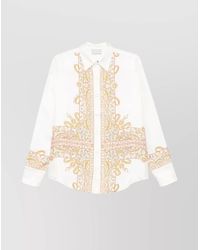 Pierre Louis Mascia - Silk Paisley Print Long-Sleeve Shirt - Lyst
