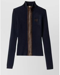 Miu Miu - Cashmere Ribbed-Knit High-Neck Long-Sleeve Jumper - Lyst