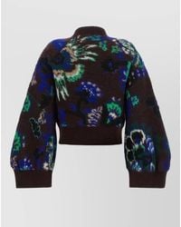 Sacai - Wool Floral-Jacquard Cropped Cardigan - Lyst