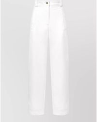Max Mara - Long Denim Trousers High Waist Tailored Wide Leg - Lyst