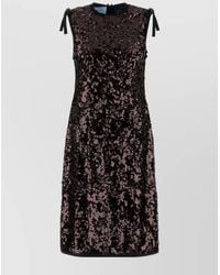 Prada - Sequined Knee-Length Dress - Lyst
