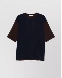 Lanvin - Wool Colour-Block Short-Sleeve T-Shirt - Lyst