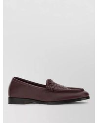 Bottega Veneta - Leather Silenzio Loafers Woven Detail - Lyst