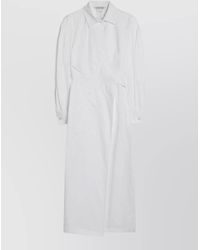 Max Mara - Dress Belted Waist Long Sleeves Midi - Lyst