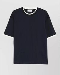 Lardini - Contrasting-Trim Cotton T-Shirt - Lyst