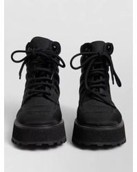 Dolce & Gabbana - Quilted Padded Mid-Calf Lace-Up Boots - Lyst