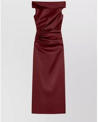 Max Mara Managua Silk Long Dress With Silk Cape And Metal