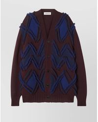 Lanvin - Oversized Cardigan Zigzag Design - Lyst