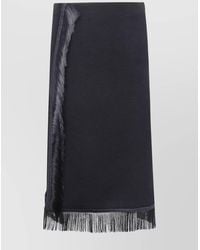 Jil Sander - Midi Asymmetric Fringed Skirt - Lyst