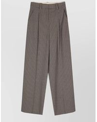 Alysi - Wool Cotton Blend Wide Leg Trousers - Lyst
